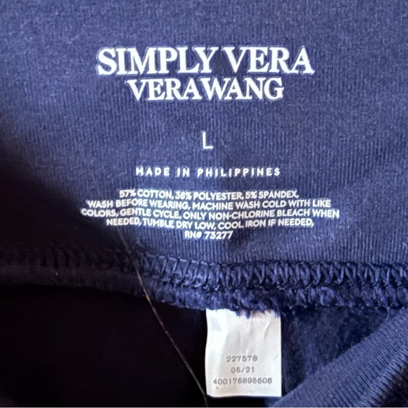 NWOT Simply Vera Vera Wang Deep Blue Leggings - Picture 4 of 4